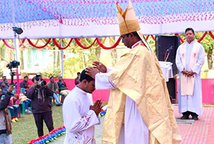 Fr. Sushil Ignatius Soren, C.S.C. Ordination 5 January 2026 at Sacred Heart Catholic Church, Khalippur, in the Diocese of Dinajpur.