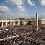 The crowd at St. Peter's square before the Canonization Mass
