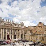 St Peter's Square preparing for the Canonization Mass