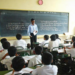 Br. Maria Suresh, C.S.C. teaching at Holy Cross School in Salem, India